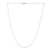 Double Extendable Diamond Cut Cable Chain in White Gold (0.87 mm)