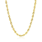 10k Yellow Gold Solid Diamond Cut Rope Chain (4.00 mm)