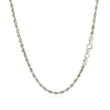 14k White Gold Solid Diamond Cut Rope Chain (2.50 mm)