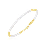 14k Yellow Gold High Polish Freshwater Pearl Pallina Bead Bracelet