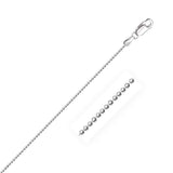 14k White Gold Diamond-Cut Bead Chain (1.10 mm)