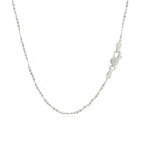 14k White Gold Diamond-Cut Bead Chain (1.10 mm)