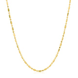 14k Yellow Gold Diamond-Cut Alternating Bead Chain (1.30 mm)