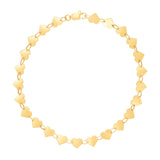 14k Yellow Gold 7 inch Mirrored Heart Chain Bracelet (5.00 mm)