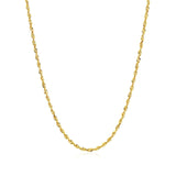 14k Yellow Gold Solid Diamond Cut Rope Chain (1.80 mm)