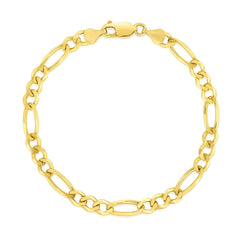 10k Yellow Gold Solid Figaro Bracelet (4.50 mm)