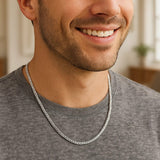 Sterling Silver Rhodium Plated Wheat Chain (3.20 mm)