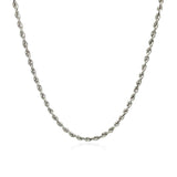 14k White Gold Solid Diamond Cut Rope Chain (2.00 mm)