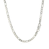 14k White Gold Solid Figaro Chain (3.00 mm)