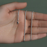 14k White Gold Round Wheat Chain (2.1 mm)