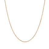 Diamond Cut Cable Link Chain in Rose Gold (0.87 mm)
