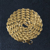14k Yellow Gold Solid Diamond Cut Rope Chain (3.00 mm)