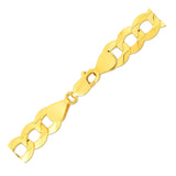 14k Yellow Gold Solid Curb Bracelet 10.0mm