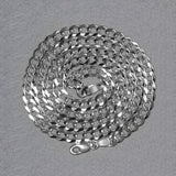 Rhodium Plated Sterling Silver Curb Style Chain (4.70 mm)