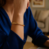 14k Yellow Gold Polished Cable Motif Bangle (5.00 mm)