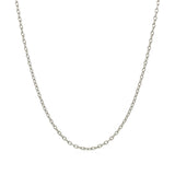 14k White Gold Oval Cable Link Chain (1.50 mm)
