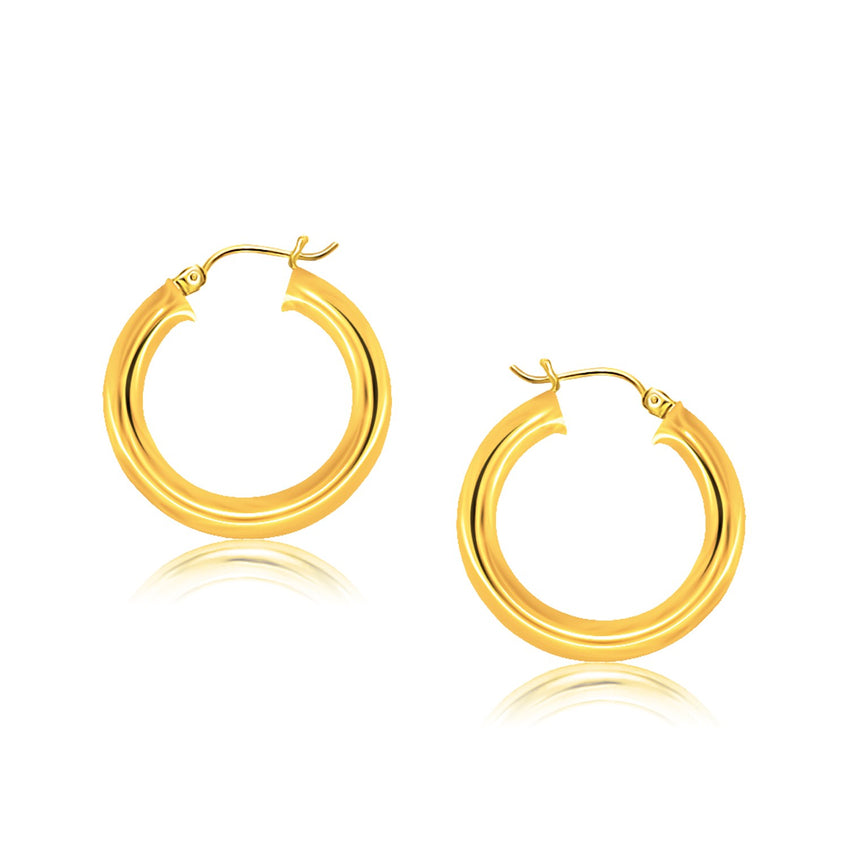 14k Yellow Gold Polished Hoop Earrings (5x30 mm)