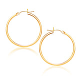 14k Yellow Gold Polished Hoop Earrings (1.5x25mm)