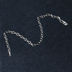 3.2mm 14k White Gold Oval Rolo Bracelet