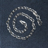 3.2mm 14k White Gold Oval Rolo Bracelet