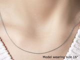 14k White Gold Oval Cable Link Chain (0.97 mm)
