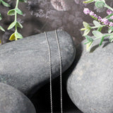 14k White Gold Oval Cable Link Chain (0.97 mm)