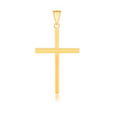 14k Yellow Gold Polished Flat Cross Pendant