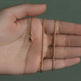 14k Yellow Gold Round Wheat Chain (2.1 mm)