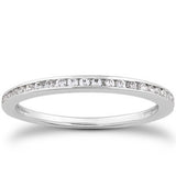 14k White Gold Slim Profile Diamond Channel Set Wedding Ring Band