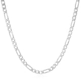 14k White Gold Solid Figaro Chain (3.80 mm)