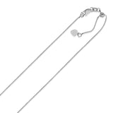 14k White Gold Adjustable Box Chain (0.70 mm)