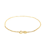 14k Yellow Gold Singapore Bracelet 1.0mm