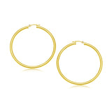 14k Yellow Gold Polished Hoop Earrings (3x30mm)