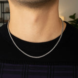 14k White Gold Round Wheat Chain (1.2 mm)