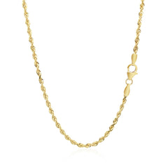 14k Yellow Gold Solid Diamond Cut Rope Chain (2.50 mm)