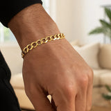 14k Yellow Gold Solid Curb Bracelet (8.20 mm)