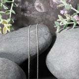 14k White Gold Oval Cable Link Chain (1.10 mm)