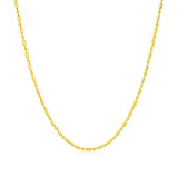 14k Yellow Gold Diamond-Cut Alternating Bead Chain (1.10 mm)