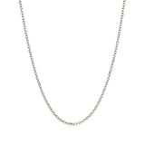 14k White Gold Diamond Cut Cable Link Chain (1.5 mm)