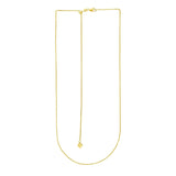 14k Yellow Gold Adjustable Wheat Chain (1.00 mm)