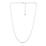 14k White Gold Adjustable Popcorn Chain (1.00 mm)