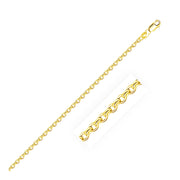 14k Yellow Gold Diamond Cut Cable Link Chain (2.20 mm)