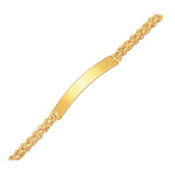 14k Yellow Gold ID Bracelet with Double Rope Chain