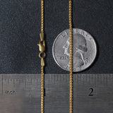 14k Yellow Gold Diamond Cut Round Wheat Chain (1.20 mm)