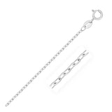 14k White Gold Faceted Cable Link Chain (1.20 mm)