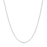 14k White Gold Faceted Cable Link Chain (1.20 mm)