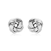 Petite Sterling Silver Polished Love Knot Earrings(9mm)