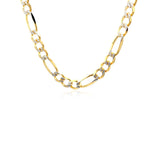 14K Yellow Gold Solid Pave Figaro Chain (5.90 mm)