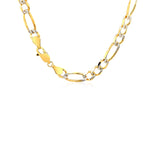 14K Yellow Gold Solid Pave Figaro Chain (5.90 mm)