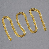 7.25mm 10k Yellow Gold Semi Solid Miami Cuban Chain